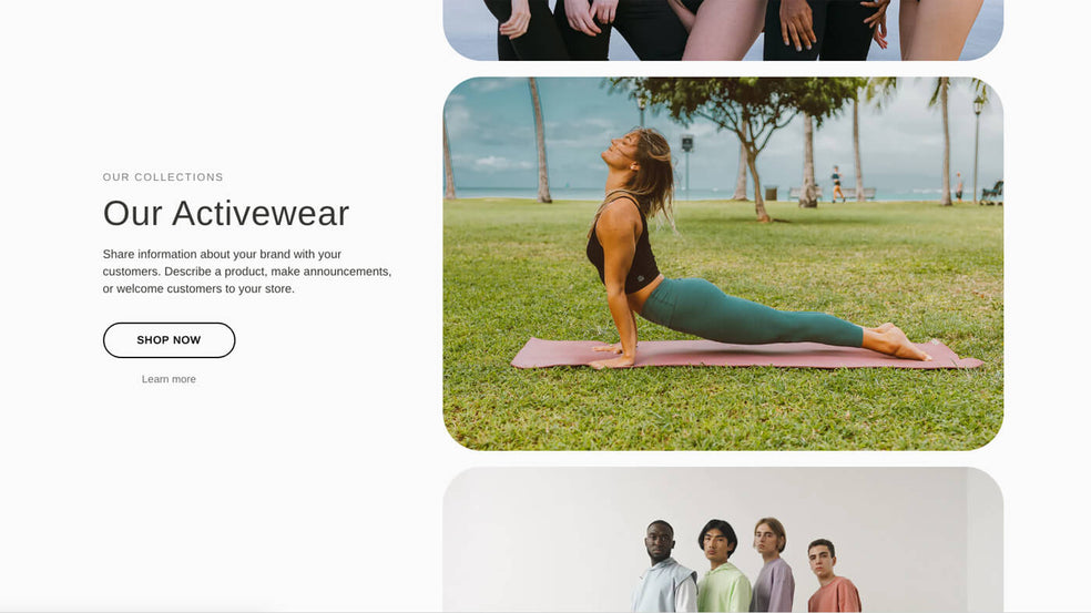 Split Screen with Vertical Scroll Shopify section by Abra