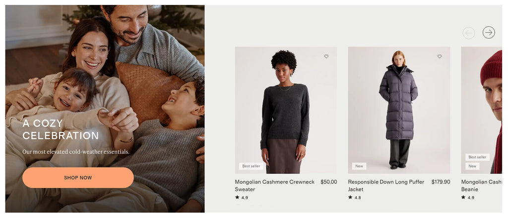 Example of a featured Products section