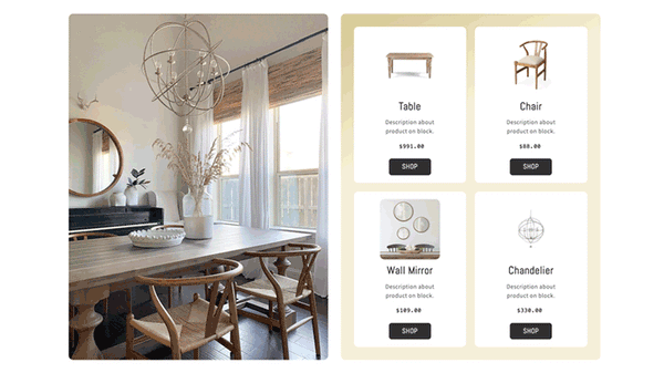 Shop The Look Grid layout