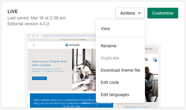 Duplicate your theme
