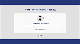 testimonials carousel Shopify section